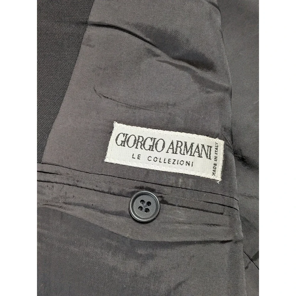 Giorgio Armani Men's Black 44L Suit Jacket Pure Virgin Wool Notch Italian Prom